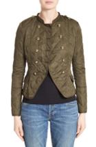 Women's Burberry Boscastle Quilted Military Jacket - Green