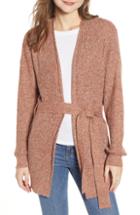 Women's Bp. Belted Cardigan, Size - Metallic