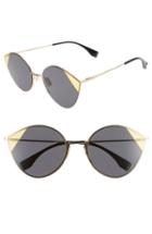 Women's Fendi 60mm Cat Eye Sunglasses - Antique Gold/ Grey
