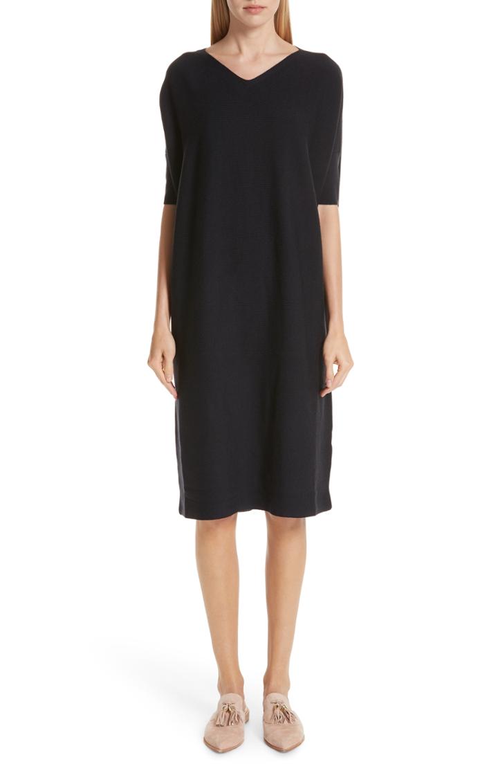 Women's Lafayette 148 New York Relaxed Rib Knit Sweater Dress - Blue