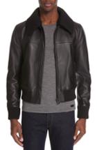 Men's Burberry Howell Leather Jacket Eu - Black