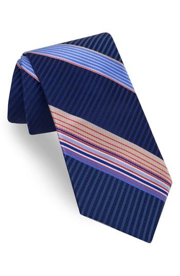 Men's Ted Baker London Aventura Stripe Silk Tie, Size - Blue