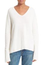 Women's Vince Deep V-neck Cashmere Pullover - White