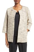 Women's Eileen Fisher Cotton Blend Round Neck Jacket, Size - White