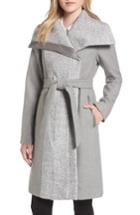 Women's Vince Camuto Textured Double Breasted Coat - Grey
