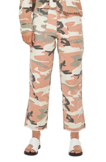 Women's Topshop Sonny Camouflage Trousers Us (fits Like 0) - Metallic