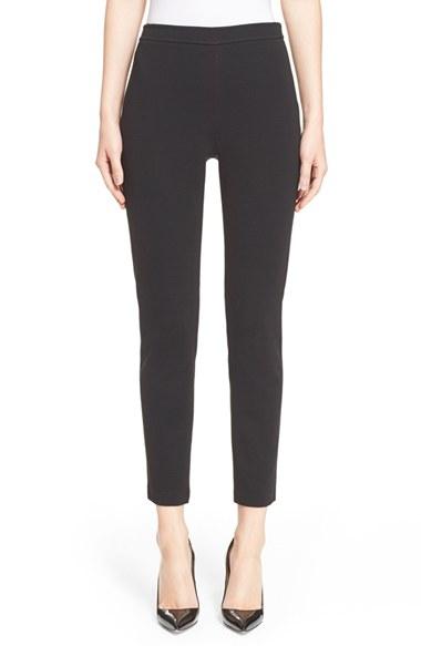 Women's St. John Collection 'alexa' Stretch Milano Knit Ankle Pants - Black