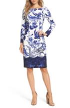 Women's Eliza J Print Long Sleeve Sheath Dress