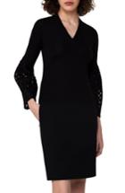 Women's Akris Lace Sleeve Cashmere & Silk Sweater - Black