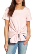 Women's Bobeau Tie Front Poplin Top - Pink