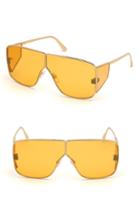 Men's Tom Ford Spector 72mm Geometric Sunglasses - Shiny Yellow Gold/ Orange