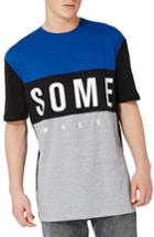 Men's Topman Somewhere Panel Oversize T-shirt - Blue