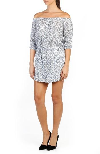 Women's Paige Clover Off The Shoulder Dress - Blue
