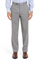 Men's David Donahue Ryan Fit Wool Trousers, Size 34r - Grey