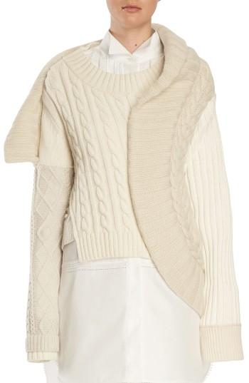 Women's Burberry Cashmere Cable Knit Sweater - White