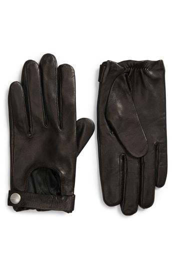 Women's Allsaints Leather Driving Gloves - Black