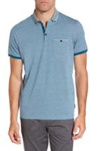 Men's Ted Baker London Leeds Oxford Modern Slim Fit Polo (xxl) - Blue/green