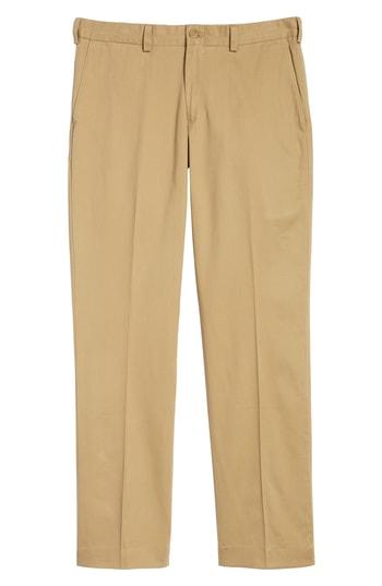 Men's Bills Khakis M3 Straight Fit Vintage Twill Flat Front Pants X 34 - Brown