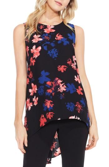 Women's Vince Camuto High/low Floral Blouse - Black