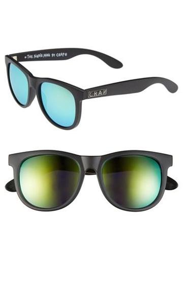 Crap Eyewear 'the Nudie Mag' 52mm Sunglasses Flat Black/ Reflective Yellow
