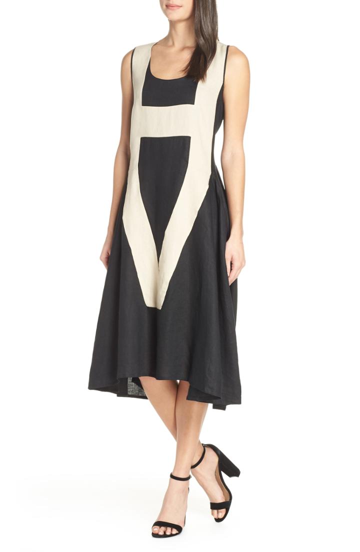 Women's Caara Betha Colorblock Tie Back Dress - Black