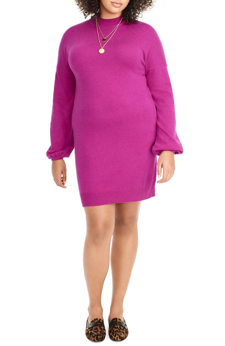 Women's Universal Standard For J.crew Wool & Cashmere Sweater Dress, Size - Pink