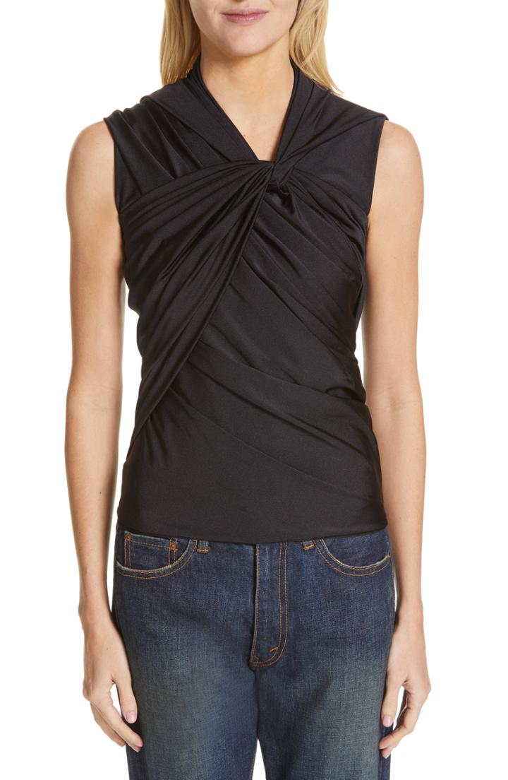 Women's Balenciaga Pleated Tank Top Us / 38 Fr - Black