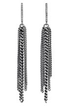 Women's Sheryl Lowe Bar Fringe Earrings With Pave Diamonds