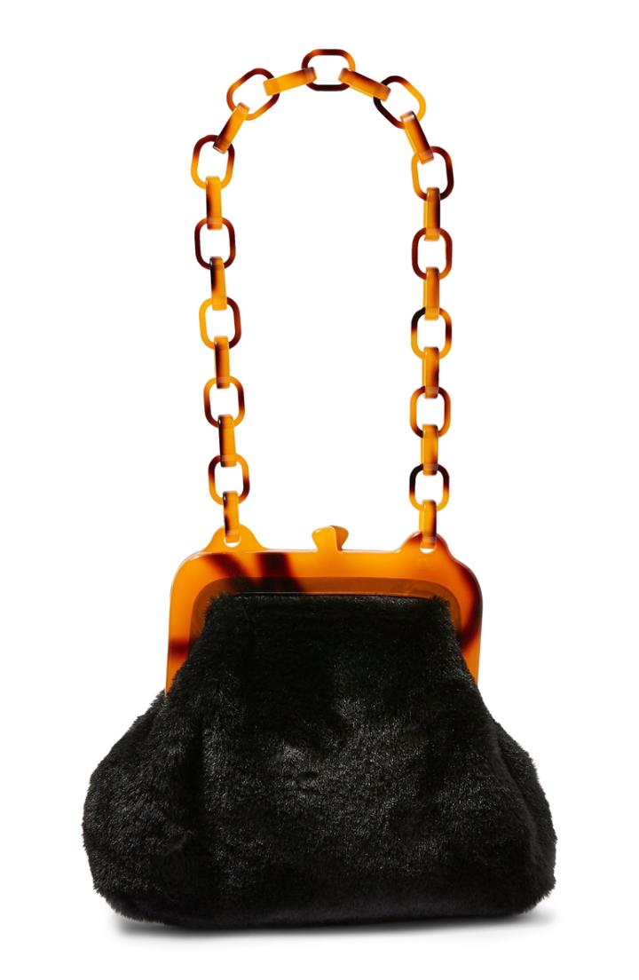 Topshop Faux Fur Frame Shoulder Bag -