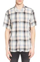 Men's Obey Myles Glen Plaid Woven Shirt - Pink