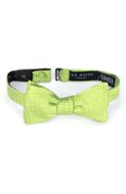 Men's Ted Baker London Warp Dot Silk Bow Tie, Size - Green