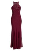 Women's Morgan & Co. Embellished Keyhole Trumpet Gown - Red