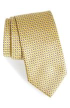 Men's Brioni Neat Geometric Silk Tie, Size - Yellow