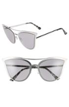 Women's Circus By Sam Edelman 61mm Metal Cat Eye Sunglasses - Silver