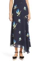 Women's Grey Jason Wu Crane Print Chiffon Maxi Skirt