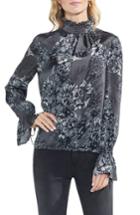 Women's Vince Camuto Etched Woodland Floral Blouse - Grey