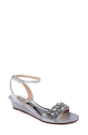 Women's Badgley Mischka Hatch Crystal Embellished Sandal .5 M - Metallic