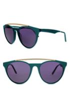 Women's Smoke X Mirrors Sugarman 52mm Round Sunglasses - Green/ Matte Gold