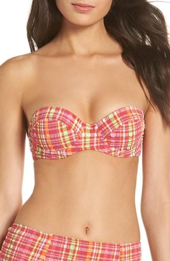 Women's Diane Von Furstenberg Constructed Underwire Bandeau Bikini Top, Size - Burgundy