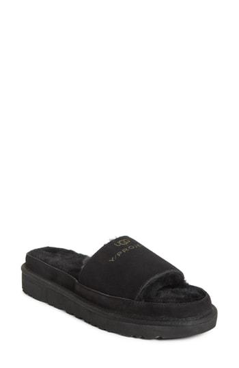 Men's Y/project X Ugg Genuine Shearling Slide Sandal Eu - Black