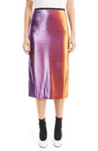Women's Dries Van Noten Two-tone Lame Pencil Skirt Us / 34 Fr - Pink