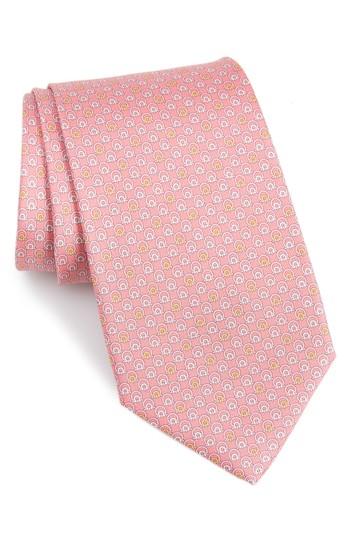 Men's Salvatore Ferragamo Estro Print Silk Tie, Size - Red