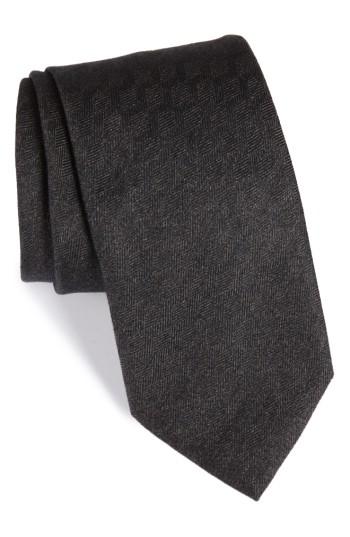Men's Brioni Solid Silk Tie, Size - Grey