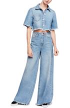 Women's Free People Dust In The Wind Crop Top & Flare Jeans - Blue