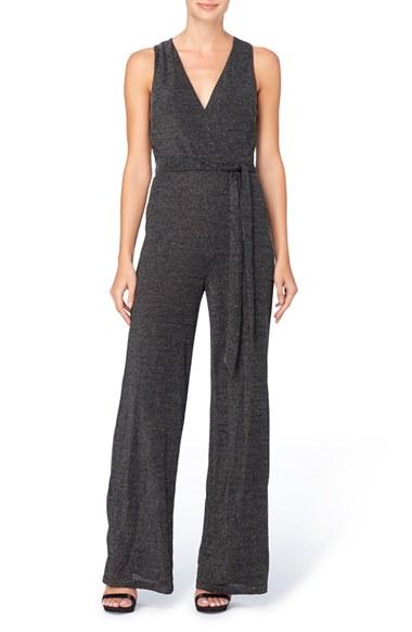 Women's Catherine Catherine Malandrino Darlene Belted Surplice Jersey Jumpsuit