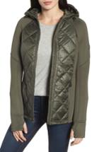 Women's Michael Michael Kors Neoprene & Diamond Quilted Jacket - Green