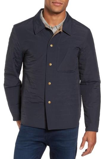 Men's Billy Reid Leroy Quilted Shirt Jacket - Blue