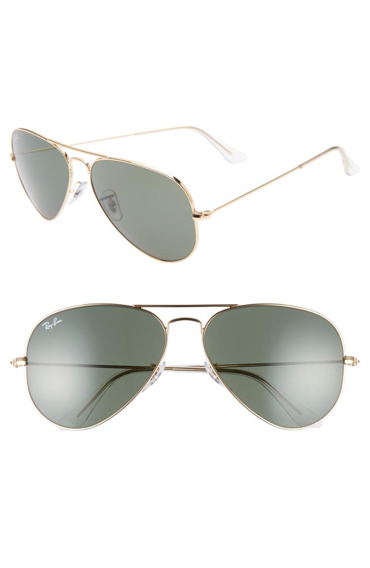 Women's Ray-ban 'original Aviator' 58mm Sunglasses - Dark Green