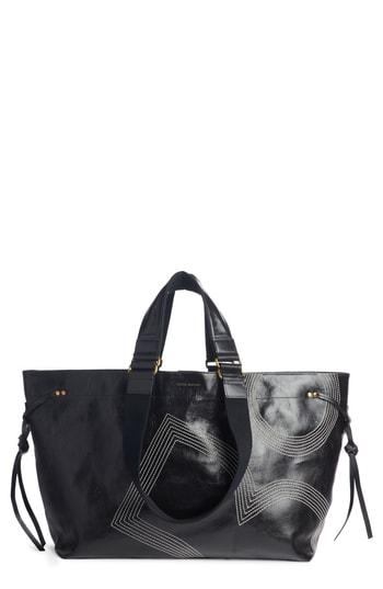 Isabel Marant Wardy Embroidered Logo Tote - Black