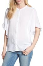 Women's Velvet By Graham & Spencer Flutter Sleeve Blouse - White